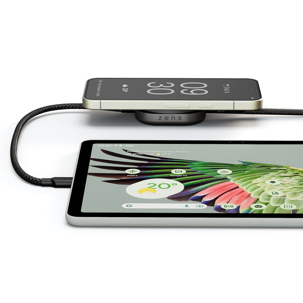 Charging Cable USB C-C Pro 2 with MagSafe wireless charging a smartphone and iPad.
