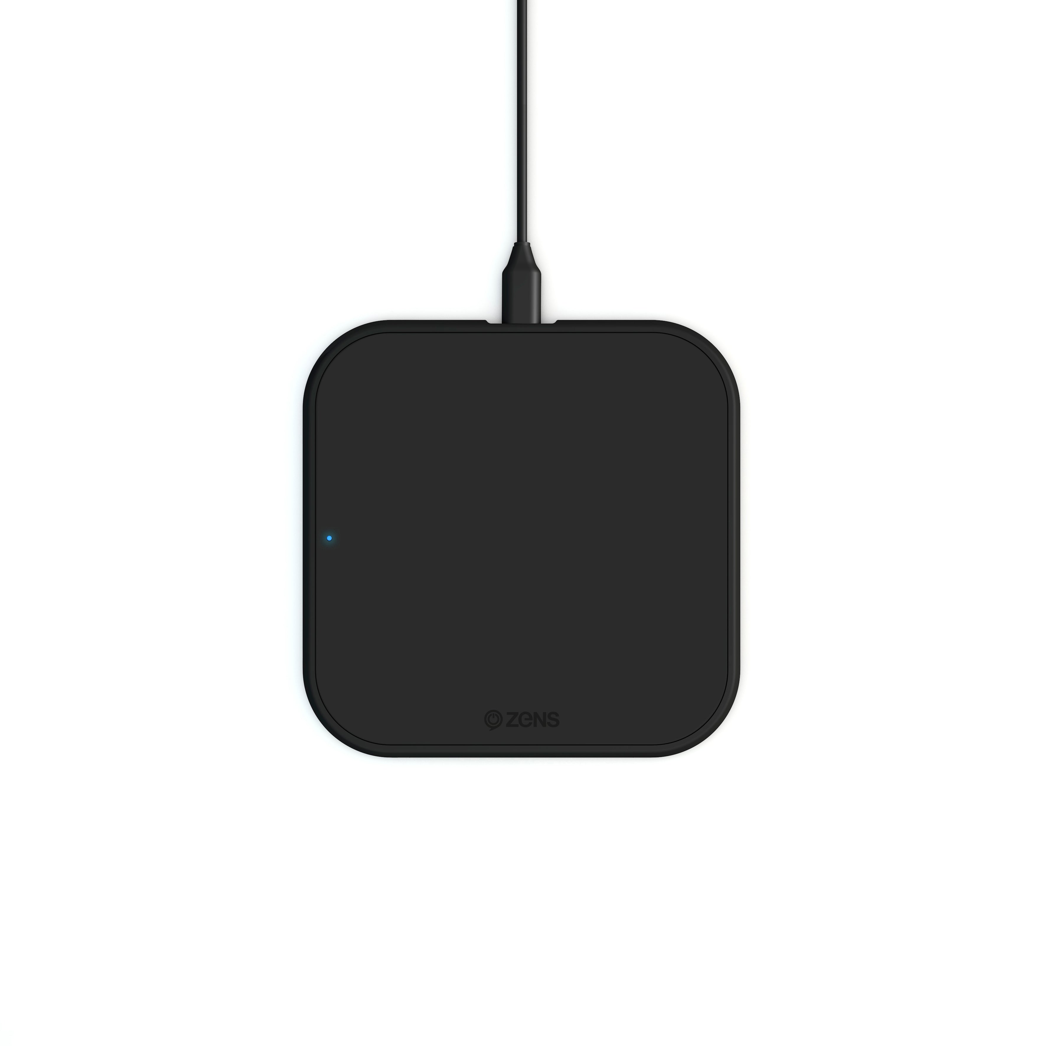 Zens Single Fast Wireless Charger Slim-line with wireless and magnetic charging.