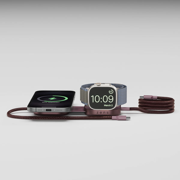 Zens Charging Cable Pro 3 in Dark Cherry