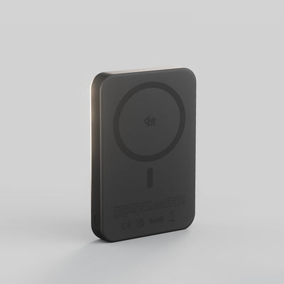 Back view of the Zens semi solid wireless powerbank on a white background