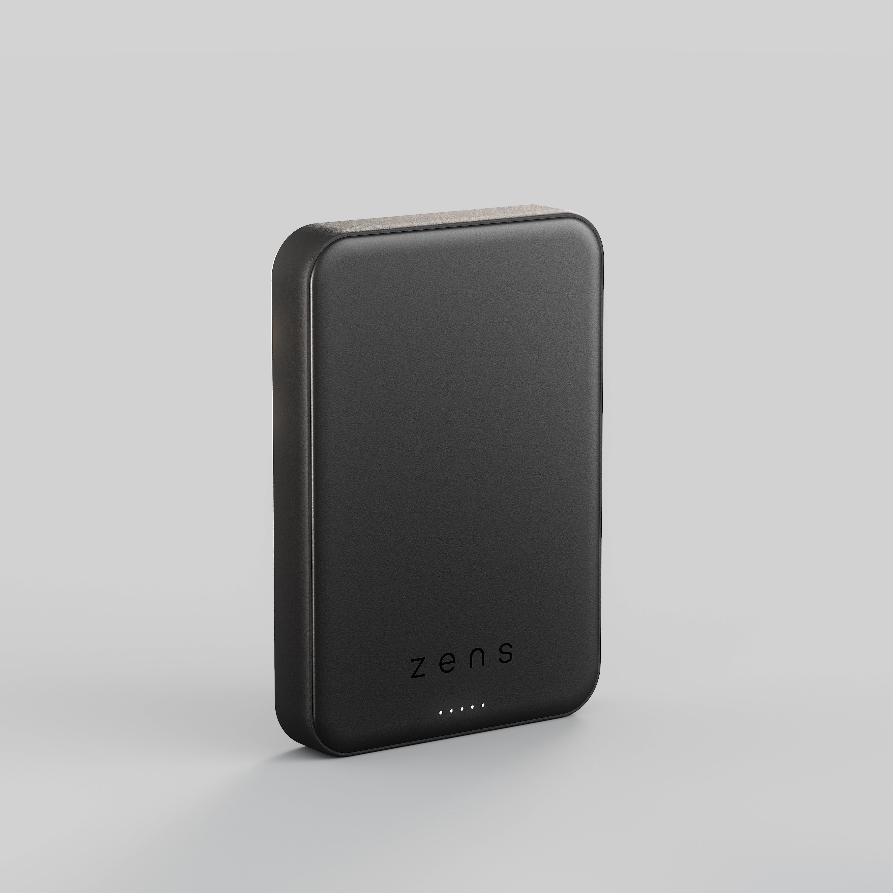 Front view of the Zens semi solid wireless powerbank on a white background