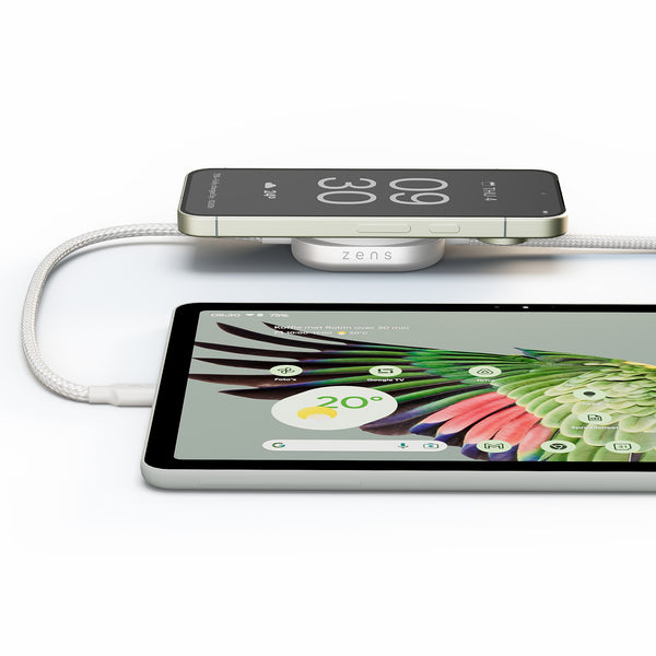 Charging Cable USB C-C Pro 2 with MagSafe wireless charging a smartphone and iPad.
