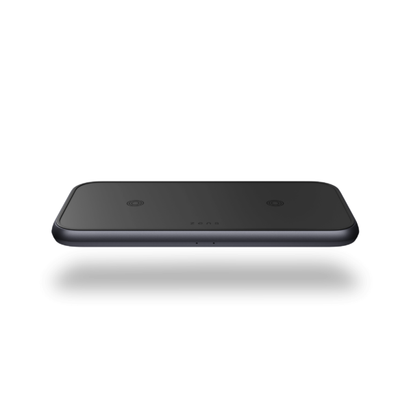 ZEDC10B -Dual Aluminium Wireless Charger Top Front View