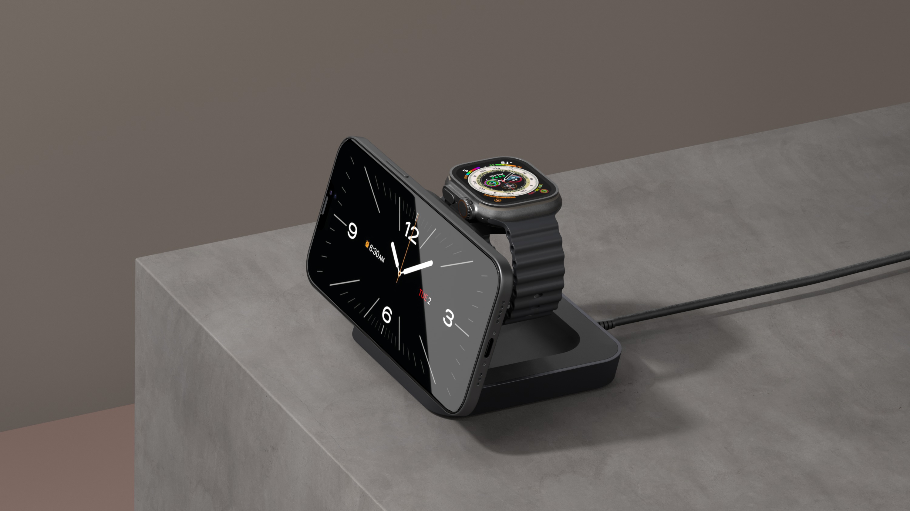 Qi2 gecertificeerde draadloze oplader voor Apple Watch en telefoon