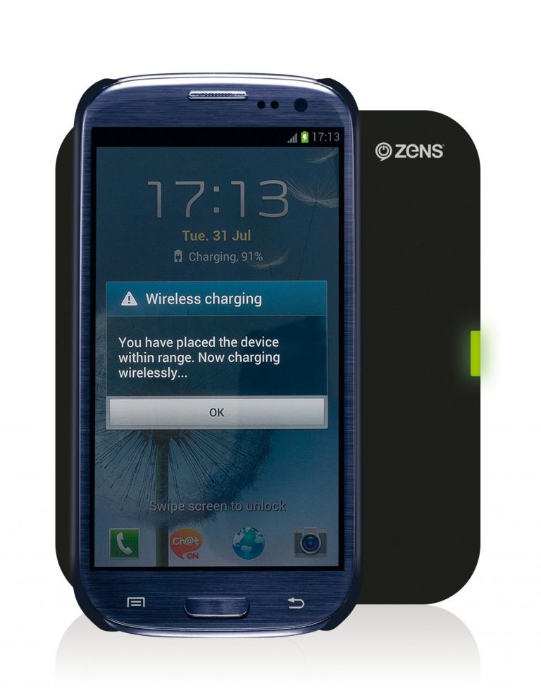 Samsung Galaxy S3 Wireless Charging Case ZENS Single Wireless Charger Pad