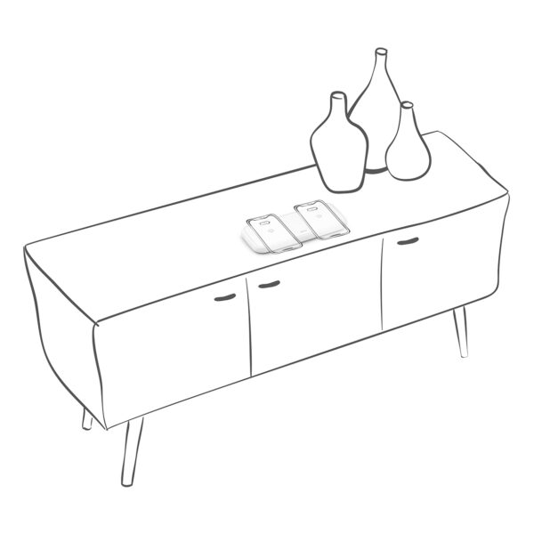 drawing of table with charger