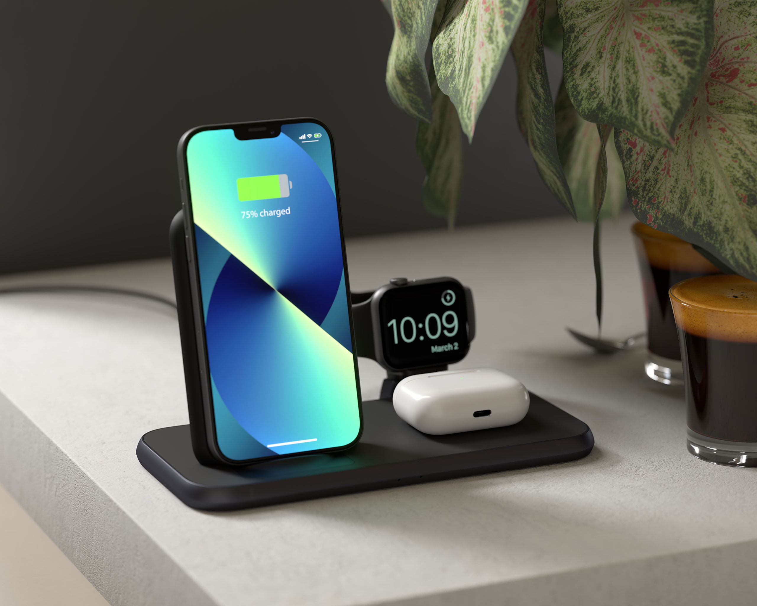 4 in 1 Stand+Watch Wireless Charger Aluminium