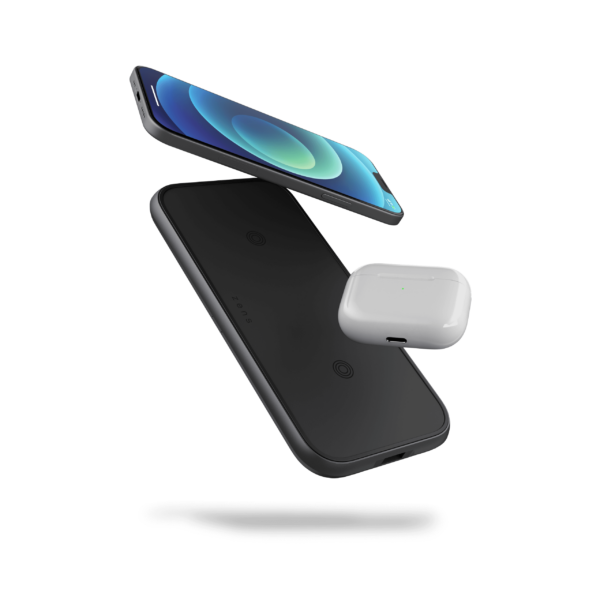 ZEDC10B - Dual Aluminium Wireless Charger with Floating devices