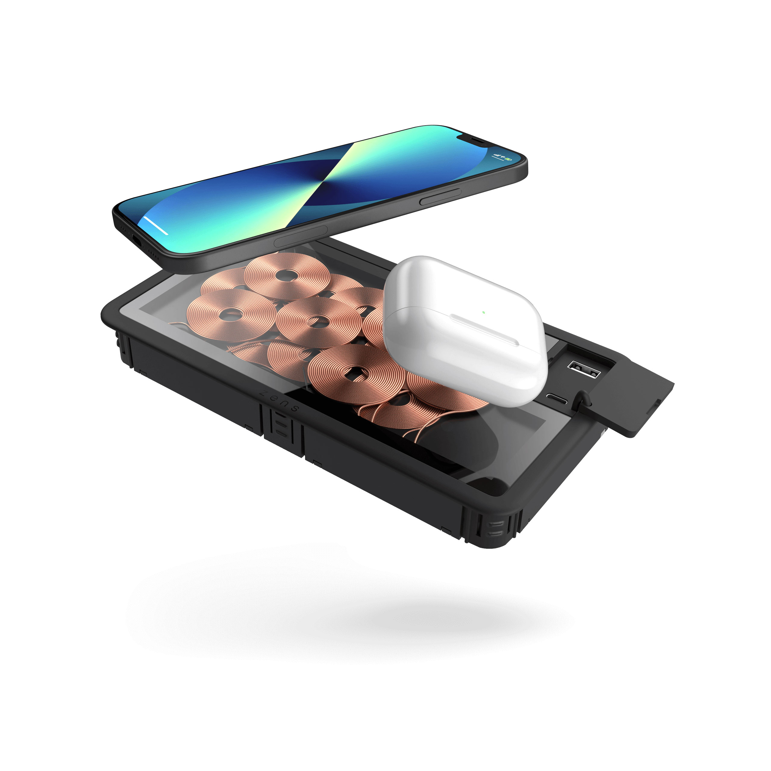 ZEBI09G - Built-in Liberty Wireless Charger with two Floating Devices